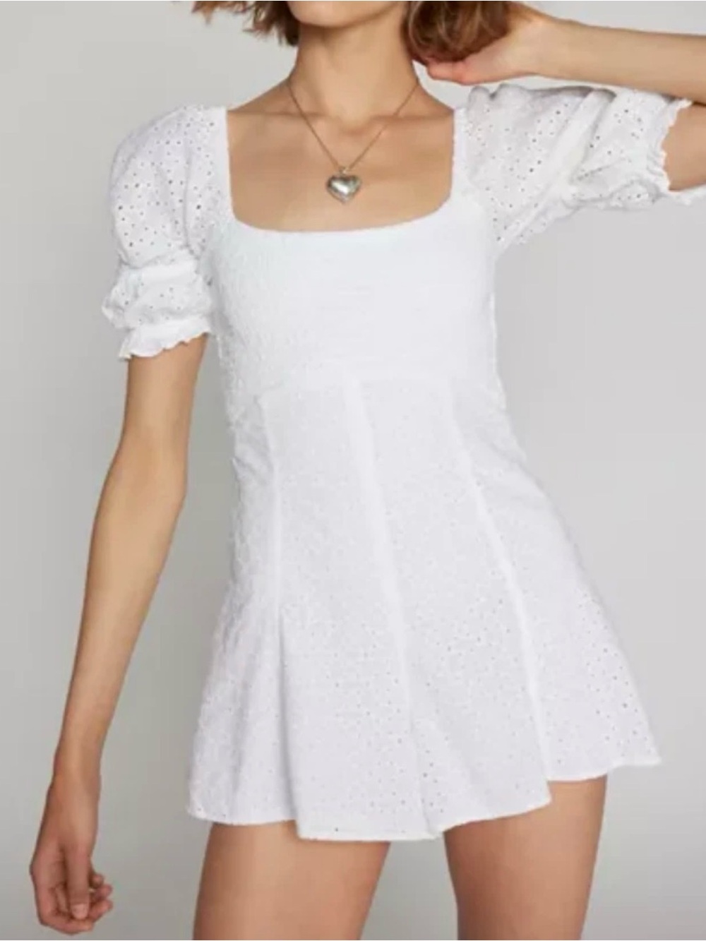 Urban Outfitters Kimchi Blue “Ivy” White Eyelet Romper - Medium